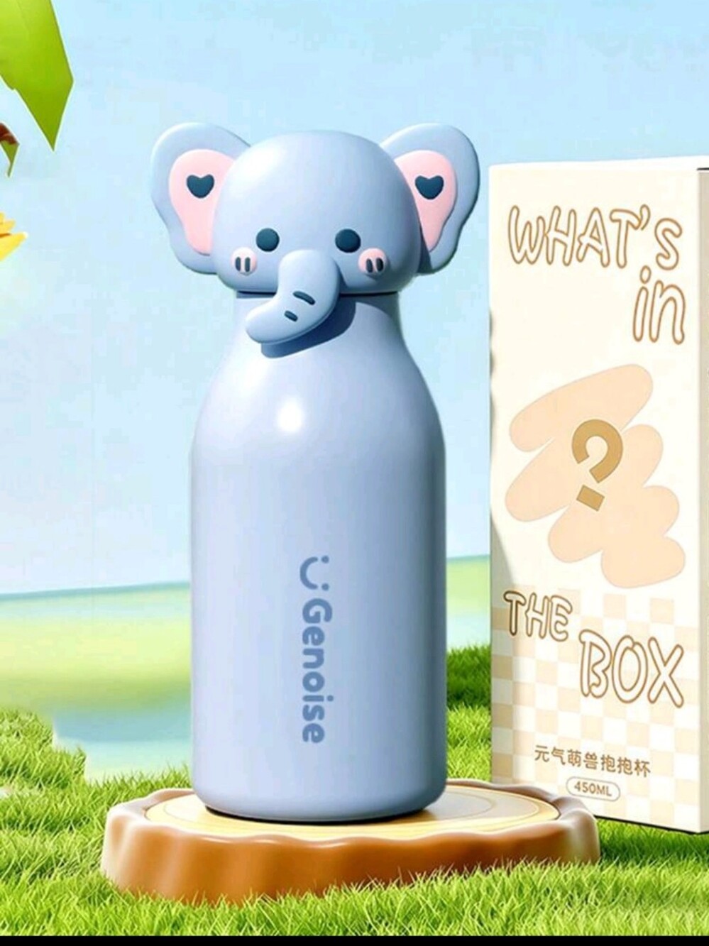 ✨️Super Cute,Light Blue,Elephant🐘 Stainless Steel Water Bottle🩵